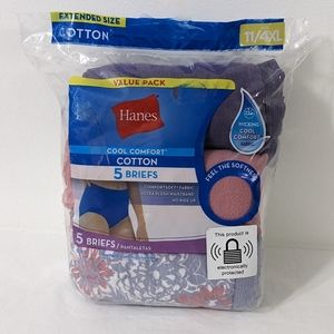 Hanes Women's Cotton Cool Comfort 5 Pack Cotton Briefs Underwears, Size 11/4XL